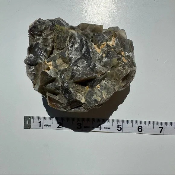 Dark Purple Cubic Fluorite Cluster 2.37 lb 4.5x5” Display